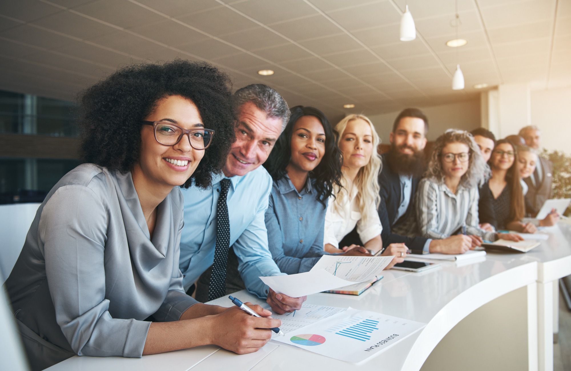 Portrait of Smiling Group of Diverse People